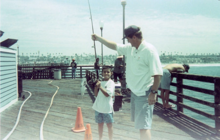 Kevin fishing with his Daddy