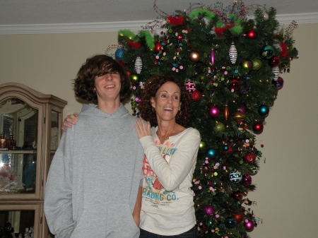 Zac and I at Christmas - life upside down!