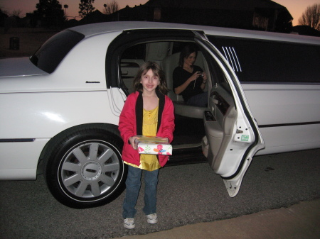 Traci going to a bday party in a limo