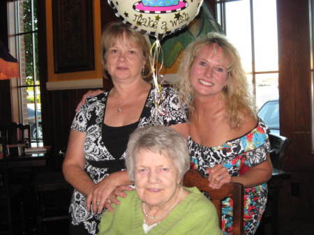 My sister Louise, Me and our Mom on her 85th