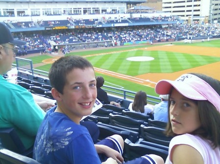 My son and 2nd to youngest daughter at game