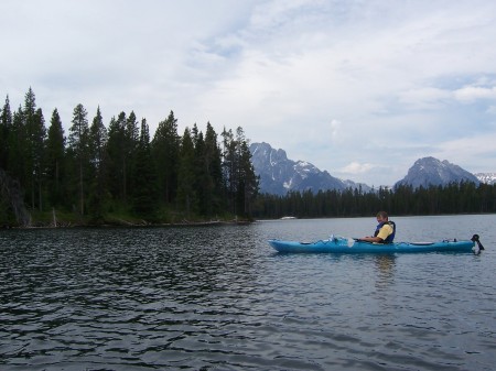 Maggie kayaking on Jackson Lake