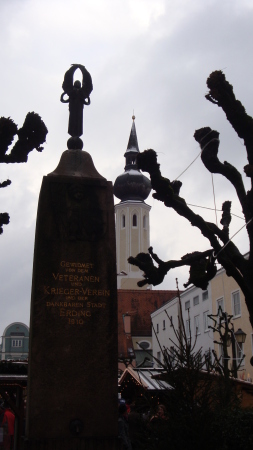 One of many church steeples and monuments