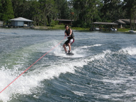 John LOVES to wakeboard