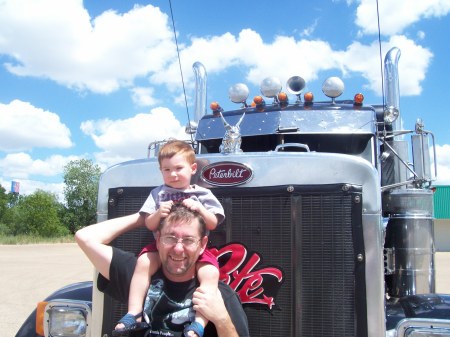 Adam and I in front of my brother truck