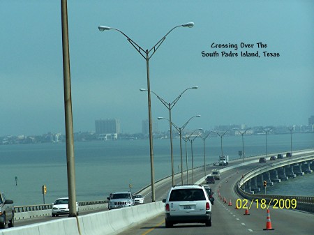 Going over bridge onto South Padre Island