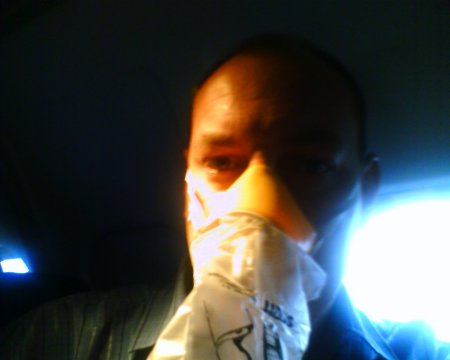 Me Wearing Oxygen Mask at 37,000 Feet