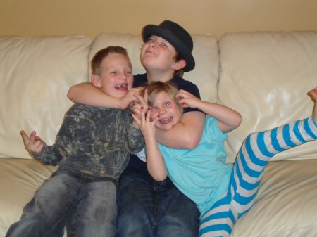 James, Troy and Faith acting silly for a pic!