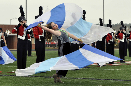 Emily in Color Guard