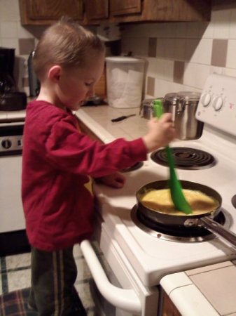 Grandson Grant makin' eggzs!