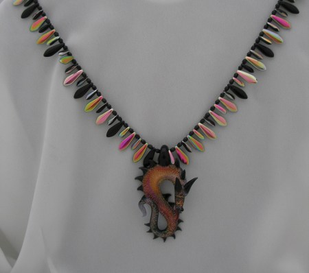 Dragon and daggers necklace