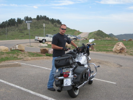 Son Ryan on ride with mom in Colorado.