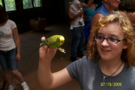 Emilee holding a Bird