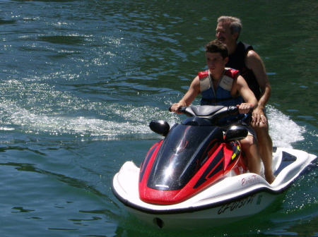 Riding with my son at Lake Tulloch, CA