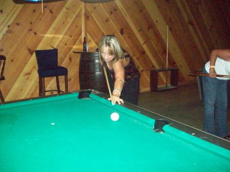 me playing some pool at the Longhorn Club