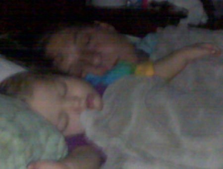 Grandma and grandson asleep