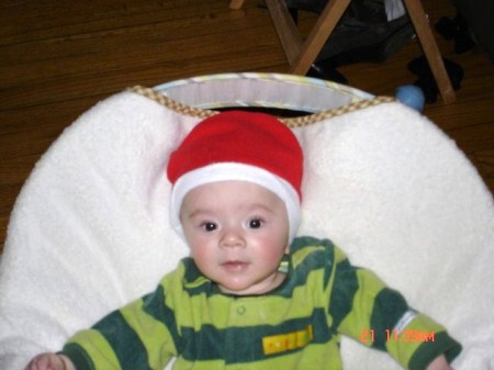 Our "elf" son, Finn- 1st Christmas (4 mos)