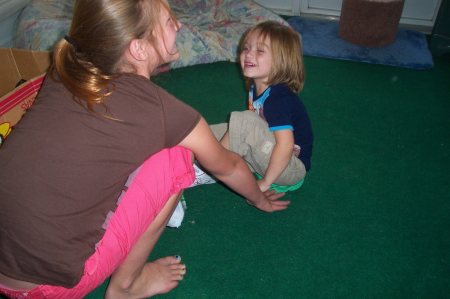 SARA AND BROTHER COLE W/WHOOPIE CUSHION