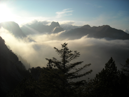 The Alps near dusk