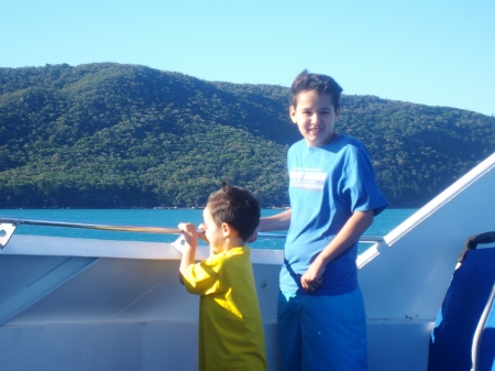 Teo and Ricky at the Great Barrier Reef