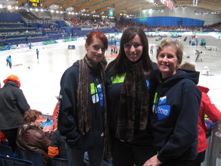 At the speed skating oval with my girls