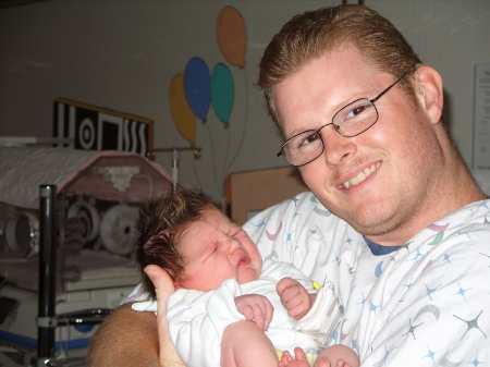 Josh (25) with newborn daughter Destiny