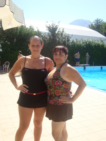 at the pool in Italy