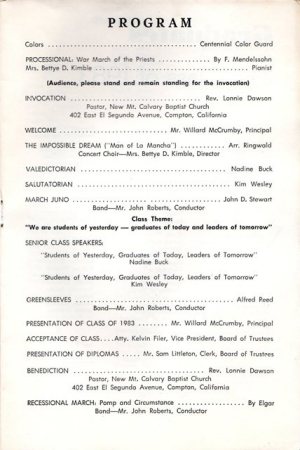 6/16/83 Commencement Program