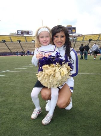 meg with cheerleader