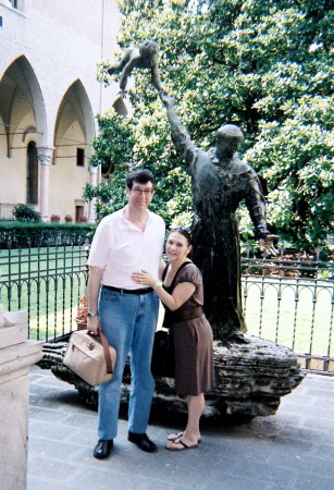 With the statue of St. Anthony