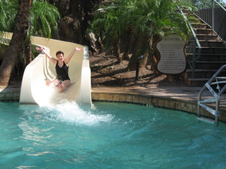 Dawn on the waterslide at the Biltmore resort