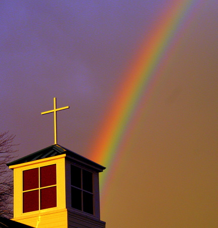 Rainbow over 1st Presbyterian Church