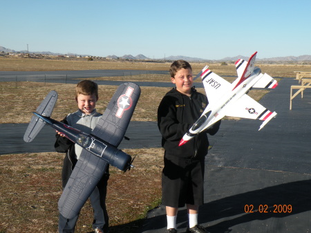 The boys and there R/C airplanes