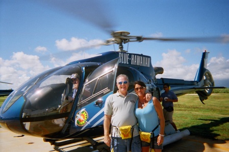 Me and hubby (Barry) on a helicopter ride in H