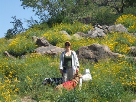 Cindy hiking in spring