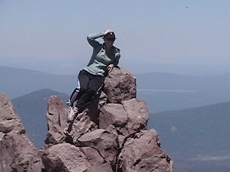 Natalie at top of Lassen Peak