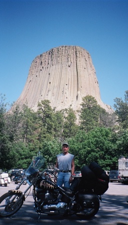in front of Devil's Tower, near Moorcraft, Wy.