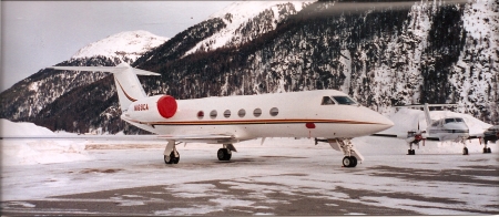 GULFSTREAM G-IV ON THE RAMP AT ST MORITZ, SW