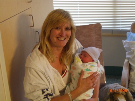 me and owen on the day he was born