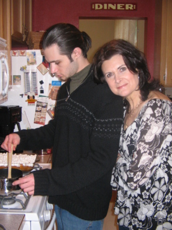 Me and my son Dakota - a budding chef!