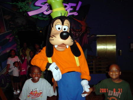 my son and his cousin at Disney Quest 2001