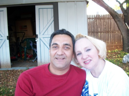 Valerie and me in our back yard!