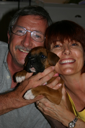 Leslie and I with our Grand-puppy