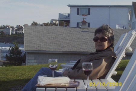 Debbie relaxing in Ogunquit - Fall 2009