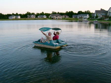 Good friends paddling home.