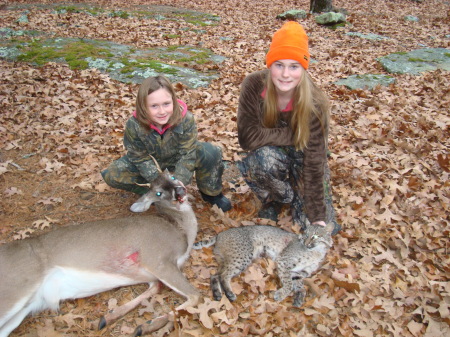 Brooke's bobcat & Hailey's 1st Buck!