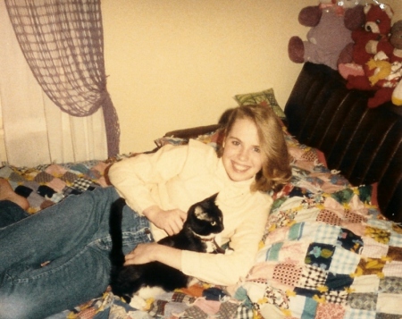 1987 with my cat, Grace