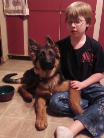 My son Brad with our Shepard Amira