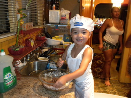 Mark age 3 cooking