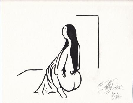 - Study of seated nude